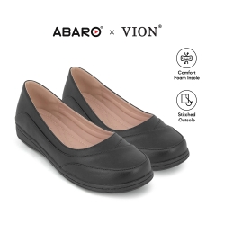Black PVC Leather Hostel / Uniform / Formal Shoes Ladies FMA650H1